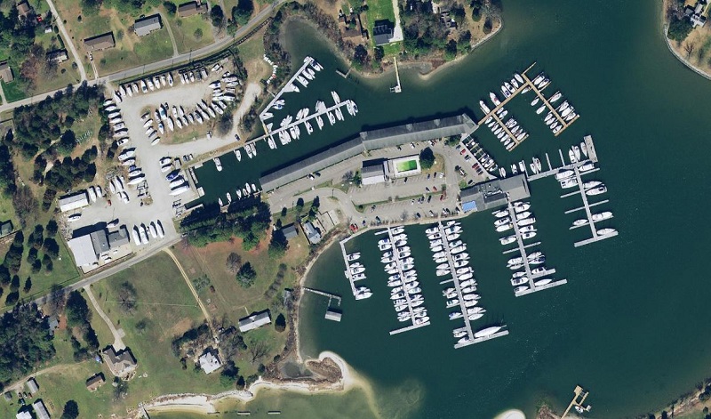 Aerial imagery of Sarahs Creek Marina
