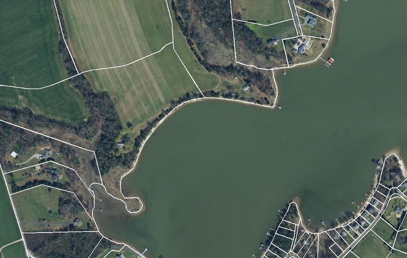 Parcels with different shoreline lengths